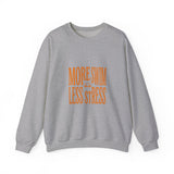 More Swim Less Stress Sweatshirt | Y2K slogan, nostalgic typography