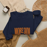 More Swim Less Stress Sweatshirt | Y2K slogan, nostalgic typography