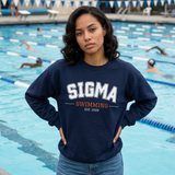 Swimming Crewneck Sweatshirt — Minimalist Athletic Pullover