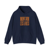 More Swim Less Stress Hoodie | Y2K Slogan, Nostalgic Typography