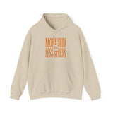 More Swim Less Stress Hoodie | Y2K Slogan, Nostalgic Typography