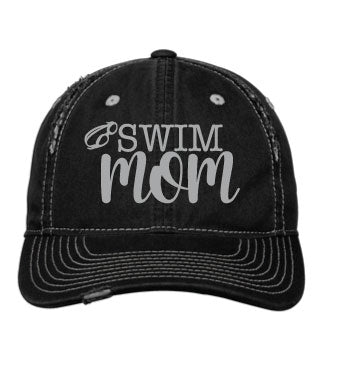 Swim Mom Distressed Hat